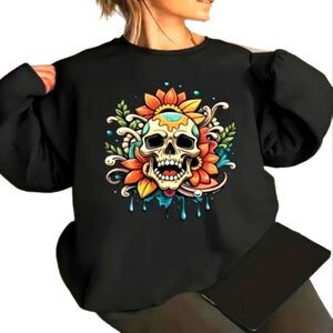 Skull printed sweatshirt sz 1X